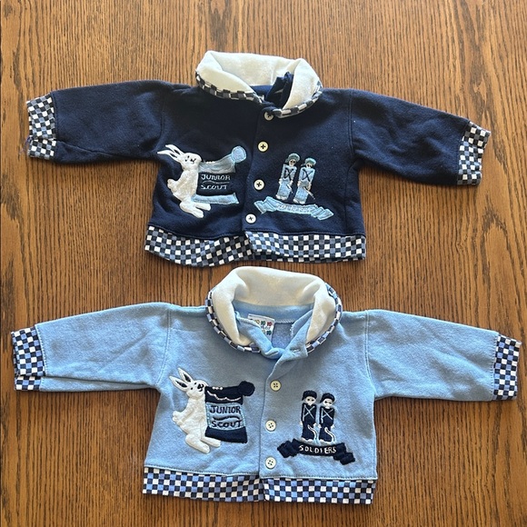 Other - Vintage Baby Boy Solider Jacket Set - Navy & Light Blue